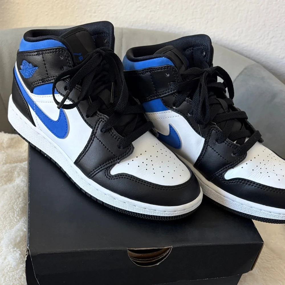 Jordan 1 Mid - white, black, racer blue - Picture 2 of 6
